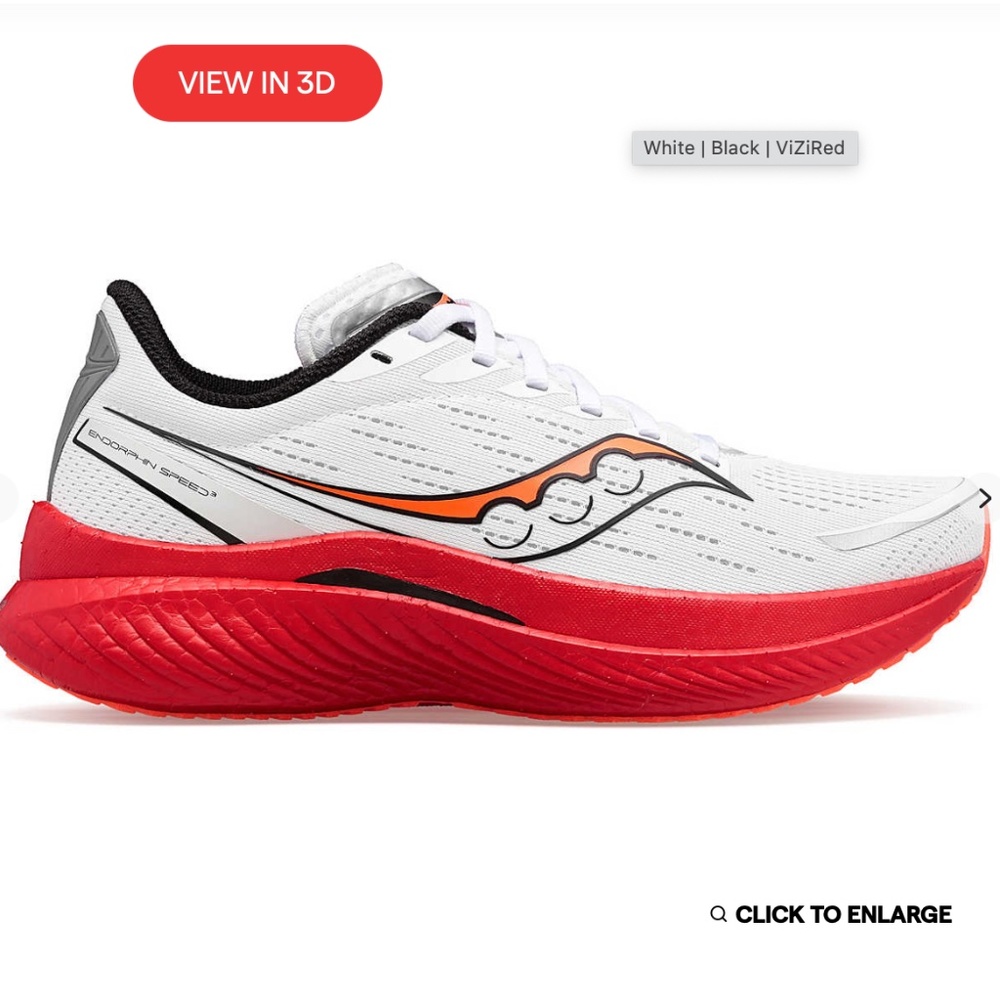 Saucony WOMEN'S ENDORPHIN SPEED 3 WHITE | BLACK | VIZIRED Size 9